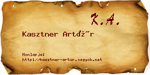 Kasztner Artúr névjegykártya